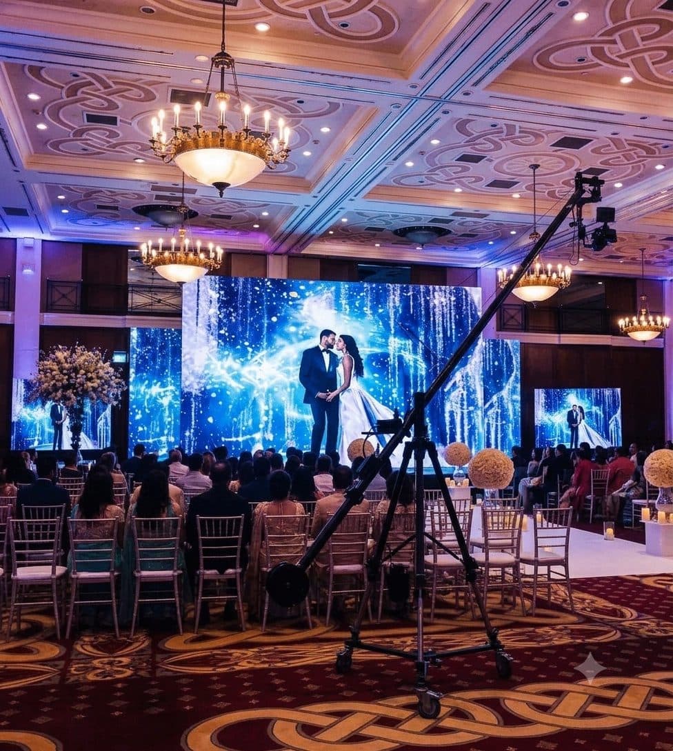 Crane & LED Wall by Click Weds